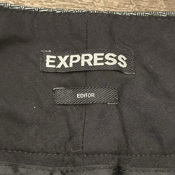 Express Editor High Rise Bootcut Trouser Pants Gray Chevron Size 8 - Picture 7 of 10